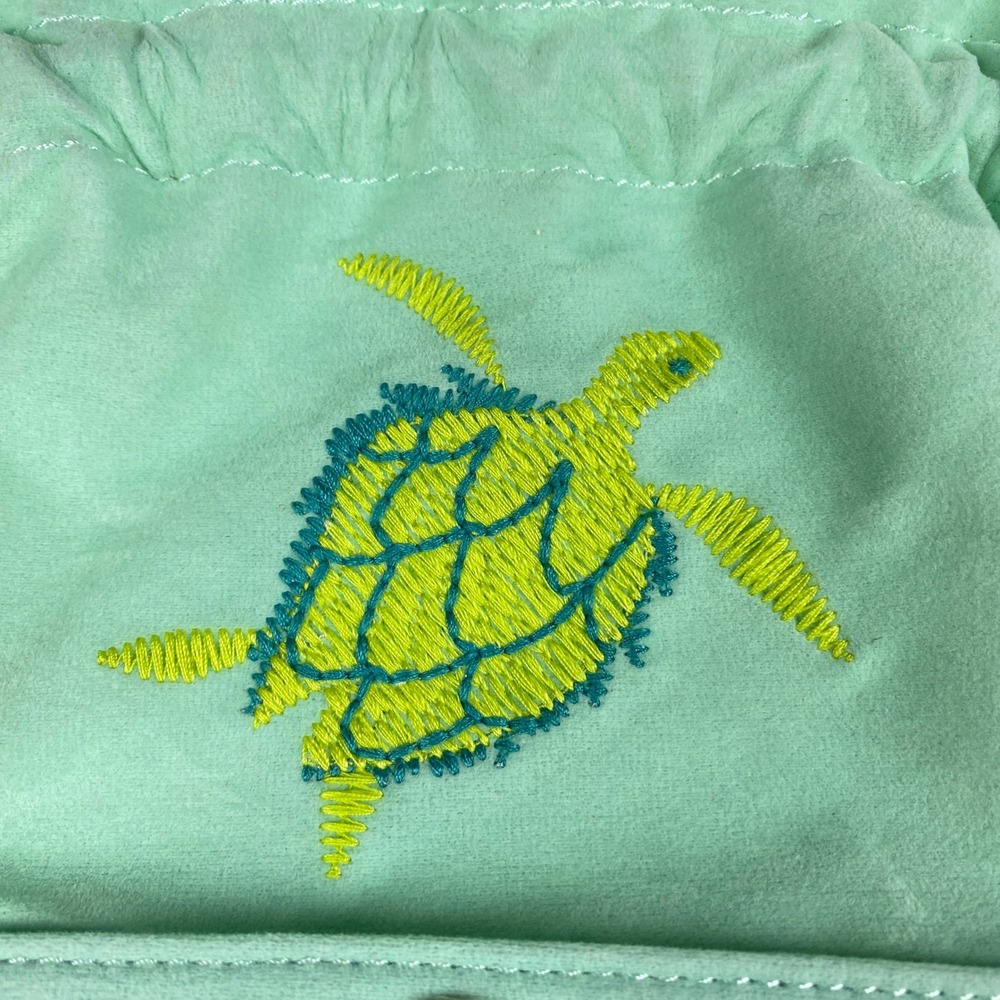 NWT Spartina 449 Keepsake Drawstring Pouch Embroidered Sea Turtle- Flaw - Picture 3 of 16